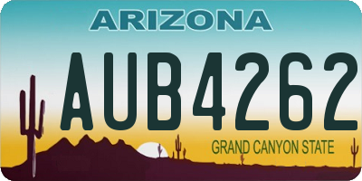 AZ license plate AUB4262