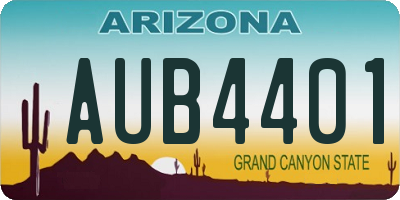 AZ license plate AUB4401