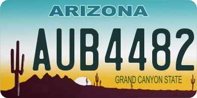 AZ license plate AUB4482