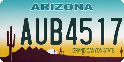 AZ license plate AUB4517