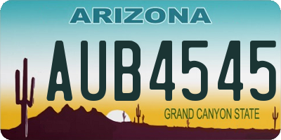 AZ license plate AUB4545
