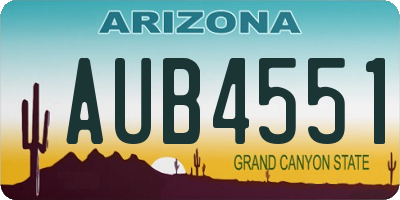 AZ license plate AUB4551