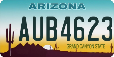 AZ license plate AUB4623