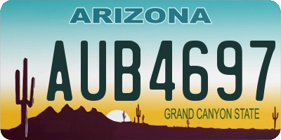AZ license plate AUB4697