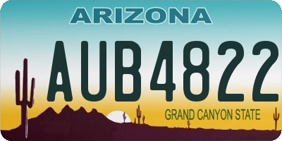 AZ license plate AUB4822