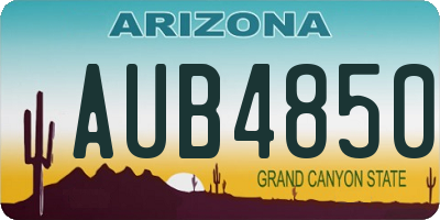 AZ license plate AUB4850