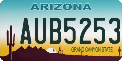 AZ license plate AUB5253