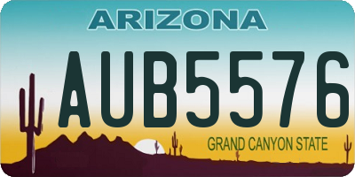 AZ license plate AUB5576