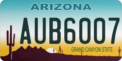 AZ license plate AUB6007