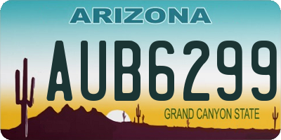 AZ license plate AUB6299