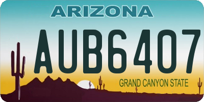 AZ license plate AUB6407