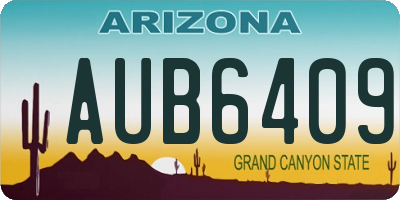 AZ license plate AUB6409