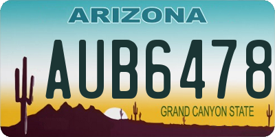 AZ license plate AUB6478