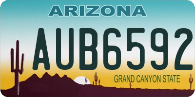 AZ license plate AUB6592
