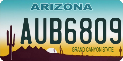 AZ license plate AUB6809