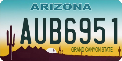 AZ license plate AUB6951