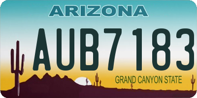 AZ license plate AUB7183