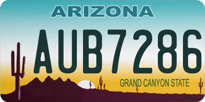 AZ license plate AUB7286