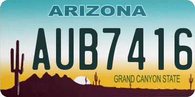 AZ license plate AUB7416