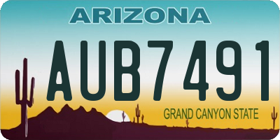 AZ license plate AUB7491