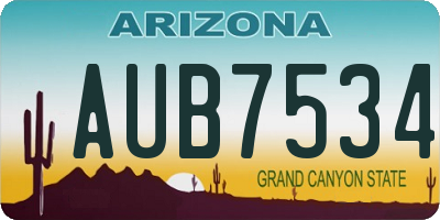 AZ license plate AUB7534
