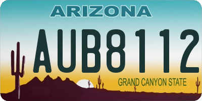 AZ license plate AUB8112
