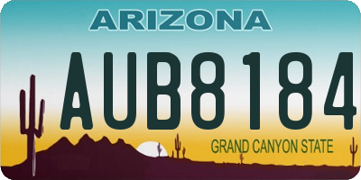 AZ license plate AUB8184