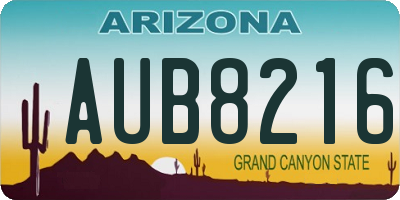 AZ license plate AUB8216