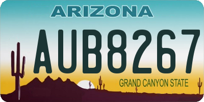 AZ license plate AUB8267