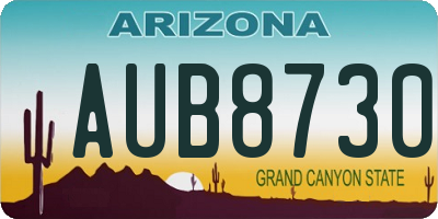 AZ license plate AUB8730