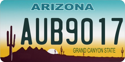 AZ license plate AUB9017