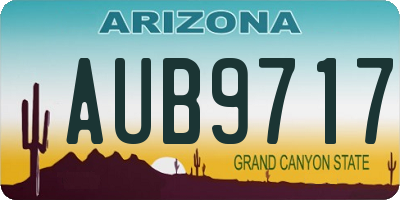 AZ license plate AUB9717