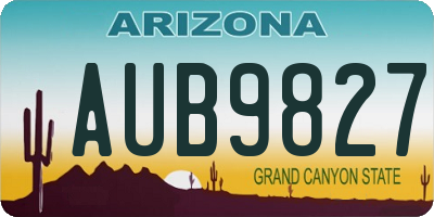 AZ license plate AUB9827