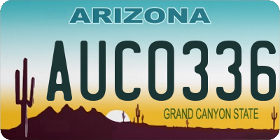 AZ license plate AUC0336