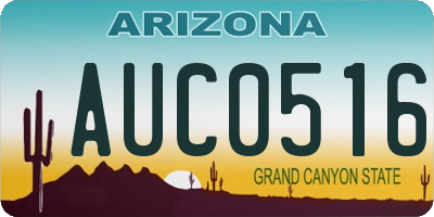 AZ license plate AUC0516