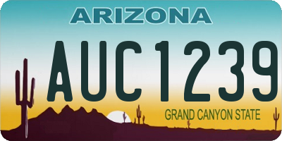 AZ license plate AUC1239
