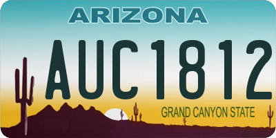 AZ license plate AUC1812