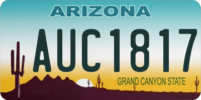 AZ license plate AUC1817