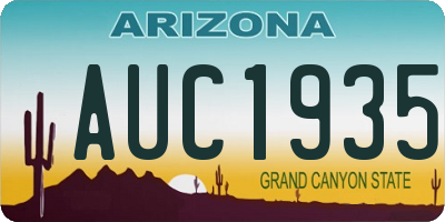 AZ license plate AUC1935