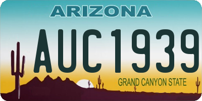 AZ license plate AUC1939