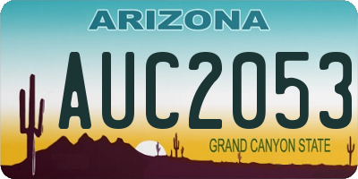 AZ license plate AUC2053