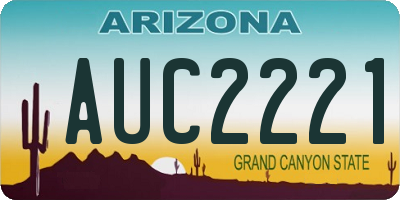 AZ license plate AUC2221