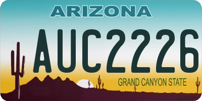 AZ license plate AUC2226