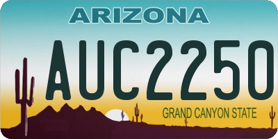 AZ license plate AUC2250