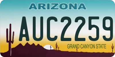AZ license plate AUC2259