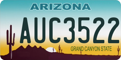 AZ license plate AUC3522