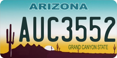 AZ license plate AUC3552