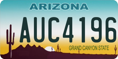 AZ license plate AUC4196