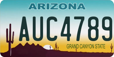 AZ license plate AUC4789