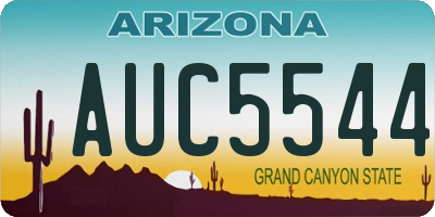 AZ license plate AUC5544
